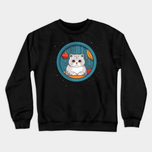 Scottish Fold Cat Xmas Ornament, Love Cats Crewneck Sweatshirt